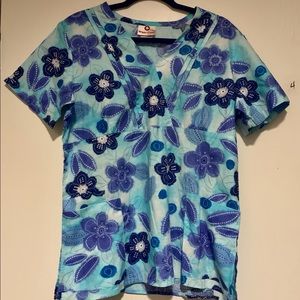 White Cross scrub top